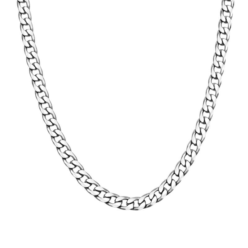 Titanium Steel Cuban Link Chain Necklace European