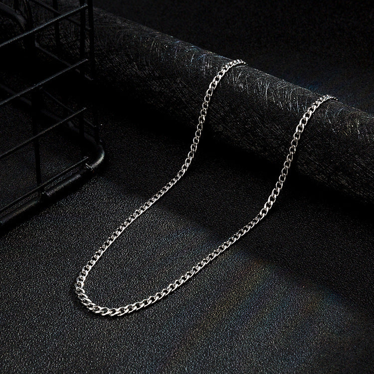 Titanium Steel Cuban Link Chain Necklace European
