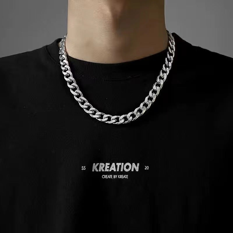 Titanium Steel Cuban Link Chain Necklace European